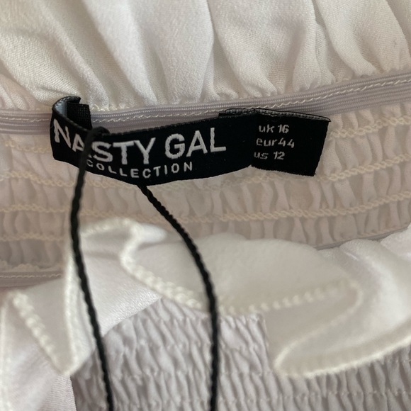NWT Nasty Gal Shirred Balloon Sleeve Top (Plus) - Picture 10 of 11
